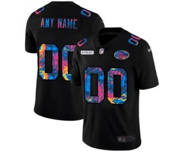 Men's San Francisco 49ers Custom Multi-Color Black 2020 Crucial Catch Vapor Untouchable Limited Football Jersey