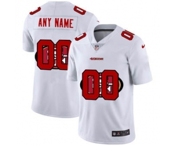 Men's San Francisco 49ers Custom White Team Logo Dual Overlap Limited Football Jersey