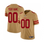 Men's San Francisco 49ers Customized Gold Stitched Football Limited Inverted Legend Jersey