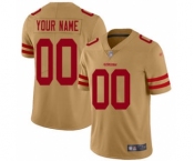 Men's San Francisco 49ers Customized Gold Stitched Football Limited Inverted Legend Jersey