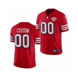 Men's San Francisco 49ers Customized Red 75th Anniversary Throwback Vapor Limited Football Stitched Jersey