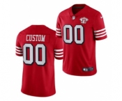 Men's San Francisco 49ers Customized Red 75th Anniversary Throwback Vapor Limited Football Stitched Jersey