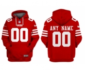 Men's San Francisco 49ers Customized Red Alternate Pullover Hoodie