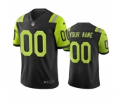 Men's Jets Customized Vapor Limited City Edition Black Green Jersey