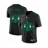 Men's New York Jets Custom Team Logo Dual Overlap Limited Football Jersey Black