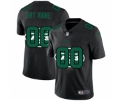 Men's New York Jets Custom Team Logo Dual Overlap Limited Football Jersey Black