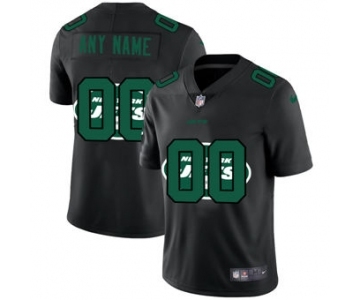 Men's New York Jets Custom Team Logo Dual Overlap Limited Football Jersey Black