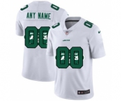 Men's New York Jets Custom White Team Logo Dual Overlap Limited Football Jersey