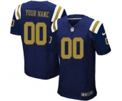 Men's New York Jets Customized Navy Blue Alternate Custom Elite Football Jersey