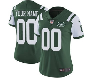 Women's New York Jets Customized Green Home Jersey