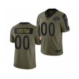 Men's Los Angeles Rams ACTIVE PLAYER Custom 2021 Olive Salute To Service Limited Stitched Football Jersey