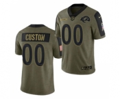 Men's Los Angeles Rams ACTIVE PLAYER Custom 2021 Olive Salute To Service Limited Stitched Football Jersey