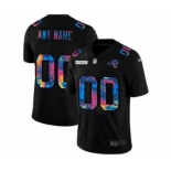 Men's Los Angeles Rams Custom Multi-Color Black 2020 Crucial Catch Vapor Untouchable Limited Football Jersey