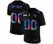 Men's Los Angeles Rams Custom Multi-Color Black 2020 Crucial Catch Vapor Untouchable Limited Football Jersey