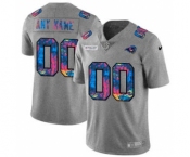 Men's Los Angeles Rams Custom Multi-Color Greyheather 2020 Crucial Catch Vapor Untouchable Limited Football Jersey