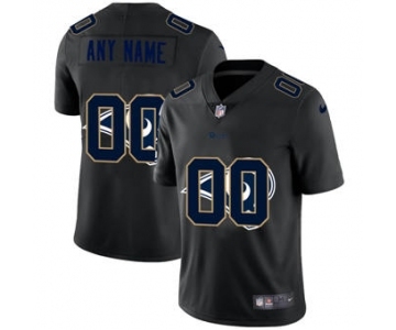 Men's Los Angeles Rams Custom Team Logo Dual Overlap Limited Football Jersey Black