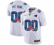 Men's Los Angeles Rams Custom White Multi-Color 2020 Football Crucial Catch Limited Football Jersey