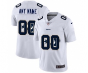 Men's Los Angeles Rams Custom White Team Logo Dual Overlap Limited Football Jersey