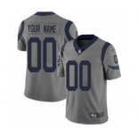 Men's Los Angeles Rams Customized Gray Stitched Football Limited Inverted Legend Jersey