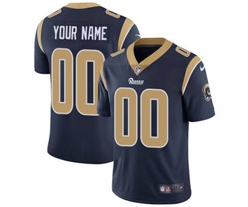 Men's Los Angeles Rams Customized Navy Blue Team Color Vapor Untouchable Custom Limited Football Jersey