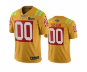 Men's Rams Customized Vapor Limited City Edition Gold Jersey