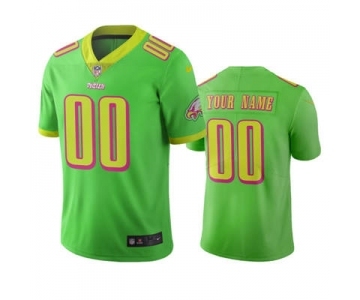 Men's Eagles Customized Vapor Limited City Edition Green Jersey