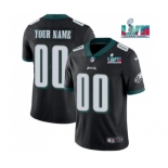 Men's Philadelphia Eagles ACTIVE PLAYER Custom Black Super Bowl LVII Patch Vapor Untouchable Limited Stitched Jersey