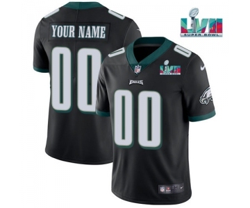 Men's Philadelphia Eagles ACTIVE PLAYER Custom Black Super Bowl LVII Patch Vapor Untouchable Limited Stitched Jersey