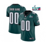 Men's Philadelphia Eagles ACTIVE PLAYER Custom Green Super Bowl LVII Patch Vapor Untouchable Limited Stitched Jersey