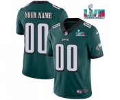 Men's Philadelphia Eagles ACTIVE PLAYER Custom Green Super Bowl LVII Patch Vapor Untouchable Limited Stitched Jersey