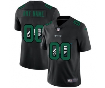 Men's Philadelphia Eagles Custom Team Logo Dual Overlap Limited Football Jersey Black