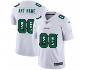 Men's Philadelphia Eagles Custom White Team Logo Dual Overlap Limited Football Jersey