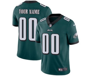 Men's Philadelphia Eagles Customized Midnight Green Team Color Vapor Untouchable Custom Limited Football Jersey