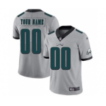 Men's Philadelphia Eagles Customized Silver Stitched Football Limited Inverted Legend Jersey