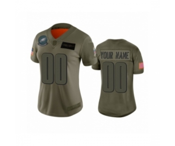 Women's Philadelphia Eagles Customized Camo 2019 Salute to Service Limited Jersey