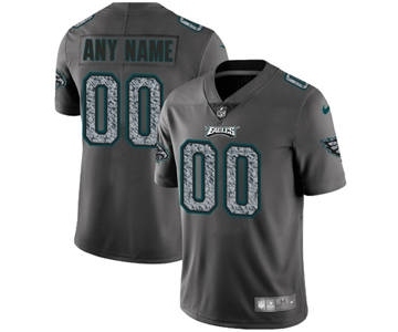 Youth Philadelphia Eagles Customized Gray Static Custom Football Jersey