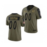 Men's Pittsburgh Steelers ACTIVE PLAYER Custom 2021 Olive Salute To Service Limited Stitched Football Jersey