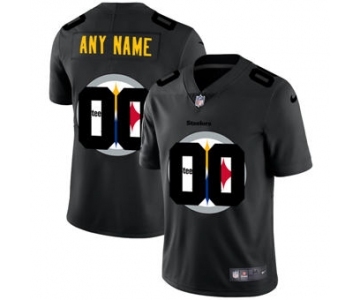 Men's Pittsburgh Steelers Custom Team Logo Dual Overlap Limited Football Jersey Black