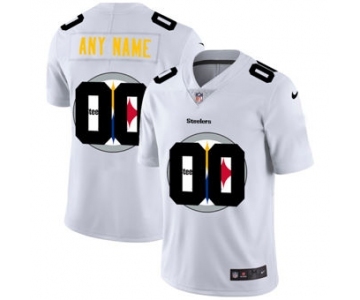 Men's Pittsburgh Steelers Custom White Team Logo Dual Overlap Limited Football Jersey