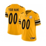 Men's Pittsburgh Steelers Customized Gold Stitched Football Limited Inverted Legend Jersey