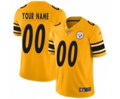 Men's Pittsburgh Steelers Customized Gold Stitched Football Limited Inverted Legend Jersey