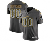 Men's Pittsburgh Steelers Customized Gray Static Vapor Untouchable Custom Limited Football Jersey