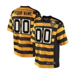 Men's Pittsburgh Steelers Customized Yellow Black Alternate 80TH Anniversary Throwback Elite Football Jersey