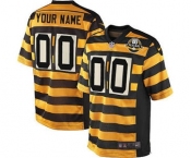 Men's Pittsburgh Steelers Customized Yellow Black Alternate 80TH Anniversary Throwback Elite Football Jersey