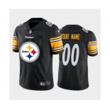 Men's Steelers Custom Black Football Team Big Logo Fashion Vapor Limited Jersey