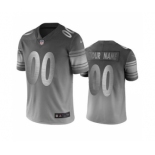 Men's Steelers Customized Vapor Limited City Edition Silver Gray Jersey