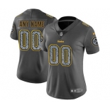 Women's Pittsburgh Steelers Customized Gray Static Jersey