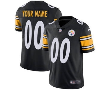 Youth Pittsburgh Steelers Customized Black Team Color Custom Football Jersey