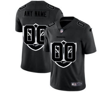 Men's Las Vegas Raiders Custom Team Logo Dual Overlap Limited Football Jersey Black