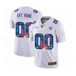 Men's Las Vegas Raiders Custom White Multi-Color 2020 Football Crucial Catch Limited Football Jersey